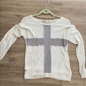 Cream and grey sweater from Nordstrom